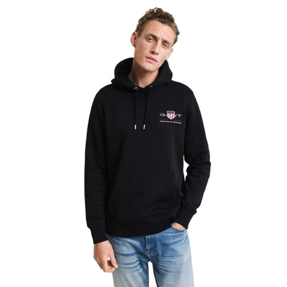 Gant Mens Shield Logo Hoodie / Black